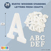 Standing Wooden Alphabet Letters for DIY Crafts, Farmhouse Wall Decor, Weddings (6 in, White, 26 Pieces)