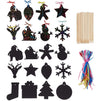 Bright Creations Christmas Color Scratch Ornaments for Kids (12 Designs, 168 Pieces)