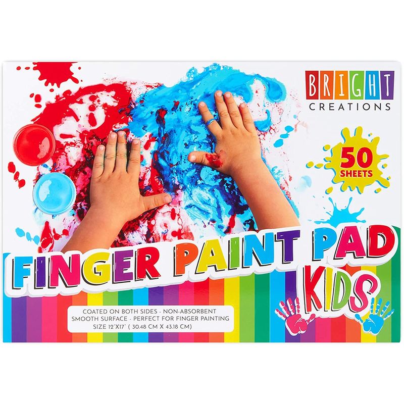 Bright Creations Finger Painting Paper Pad, Kids Art Supplies, 50 Sheets/Pad (17 x 12 in, 2 Pack)