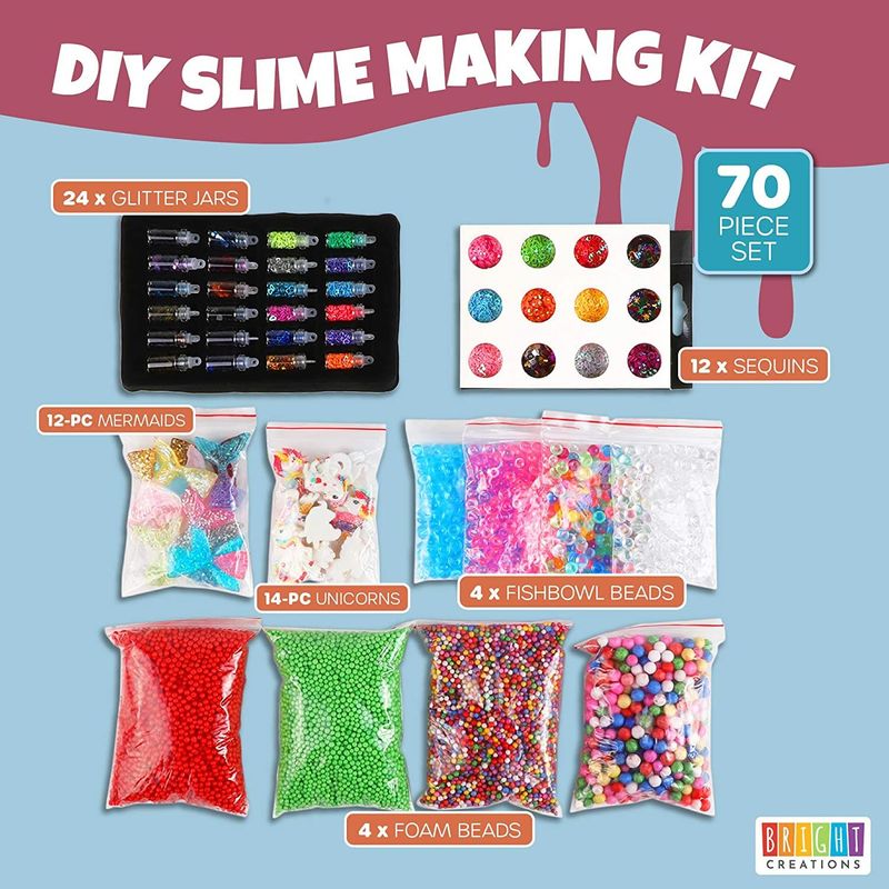 Unicorn DIY Slime Kit, with Foam Beads, Sequins Slices, and Glitter Ja –  BrightCreationsOfficial