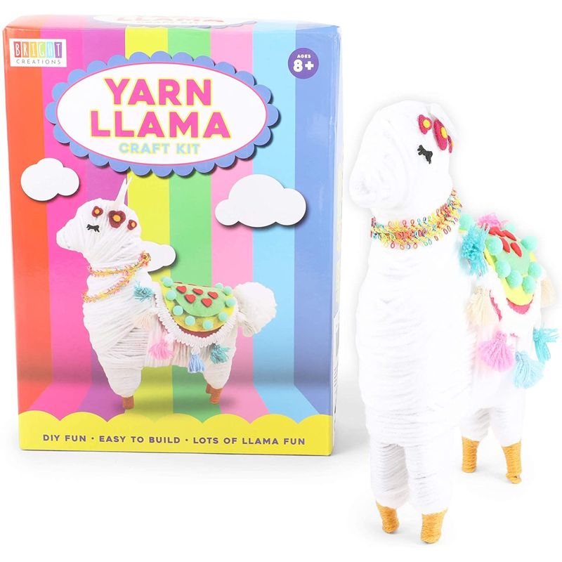 Yarn Llama DIY Craft Kit for Kids and Teens (9 x 9.7 x 1.7 in, 19 Pieces)