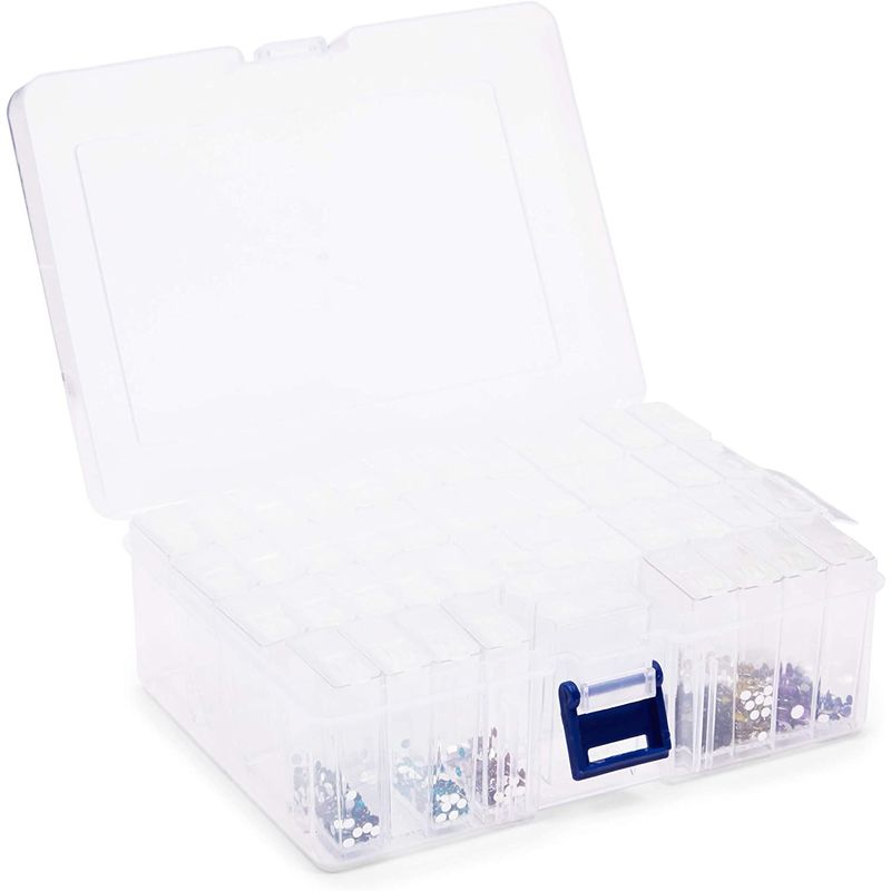 Plastic Bead Organizer Boxes with Dividers and Labels (7 x 4 x 1