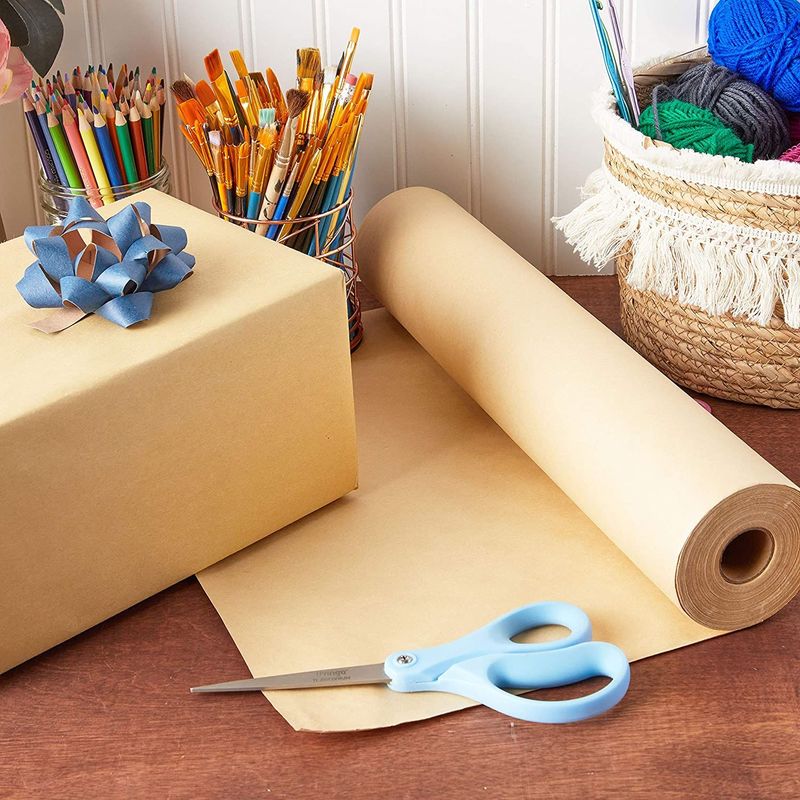 Brown Kraft Paper Roll for Giftwrap and Crafts (17 Inches x 133