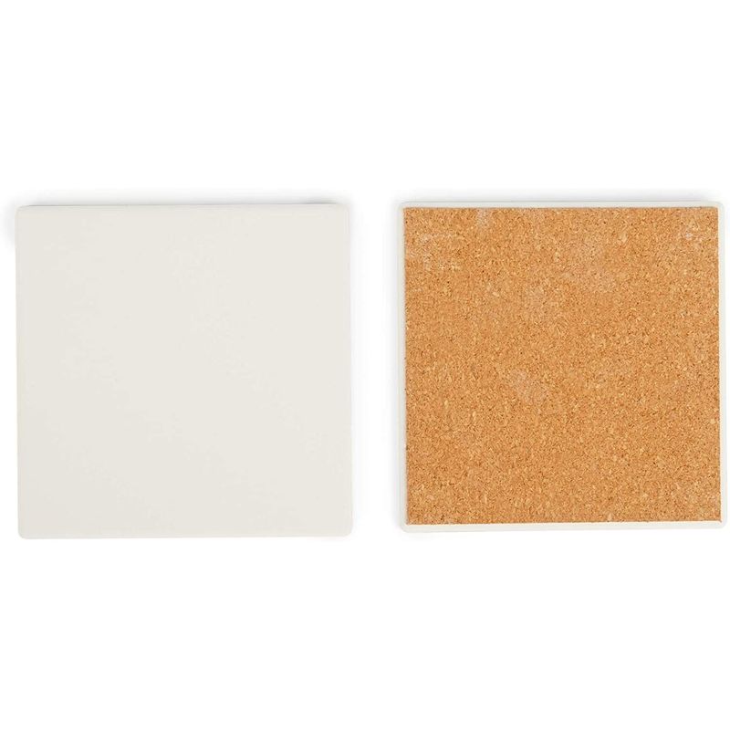 Blank Ceramic Tiles for Crafts, DIY Coasters, Unglazed (White, 4 In, 10 Pack)