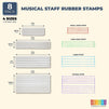 Music Staff Rubber Stamps for Teachers, Music Students, Crafts (4 Designs)