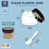 Clear Jars with Labels, Spatulas, Lids, 4 Oz Storage Containers for Slime, Crafts, Cosmetics (25 Pieces)