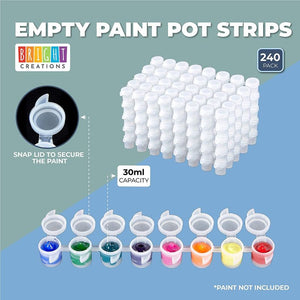 Empty Paint Pot Strips, Storage Containers (3 ml, 240 Pots, 30 Strips)