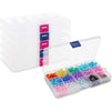 Bead Storage Containers, Organizer with Lids and Dividers (6.9 x 3.9 x 0.9 in, 6 Pack)