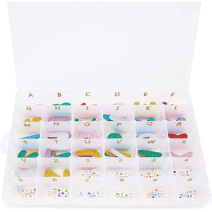 Bead Storage Organizer with Adjustable Dividers, Number Stickers (10.8 x 7 x 1.7 in)