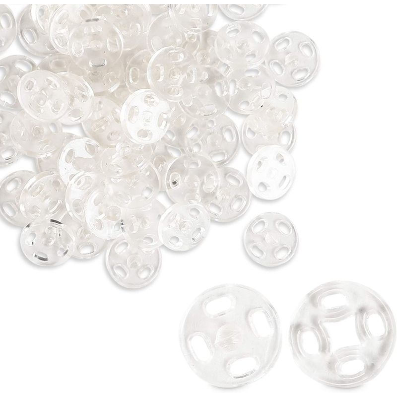Clear Sew On Snaps for Clothing, Sewing Supplies (0.39 in, 500 Pairs)