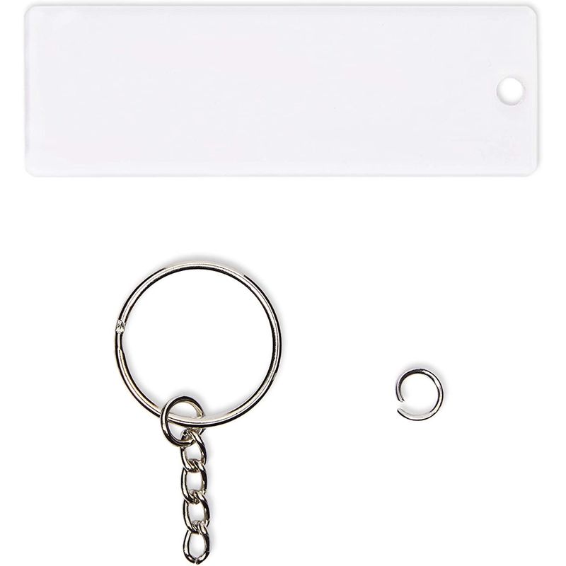 luzen 10 Pcs Transparent Clear Acrylic Blank DIY Photo Picture Frame Key  Chains Key Ring Keychain, Rectangle Shape
