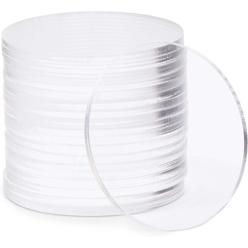 Clear Acrylic Disks, Round Circles for Arts and Craft Supplies (2.25 Inches, 20 Pack)