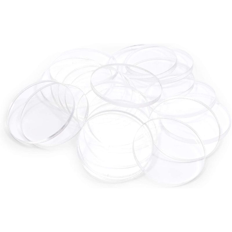 Clear Acrylic Disks, Round Circles for Arts and Craft Supplies (2.25 Inches, 20 Pack)