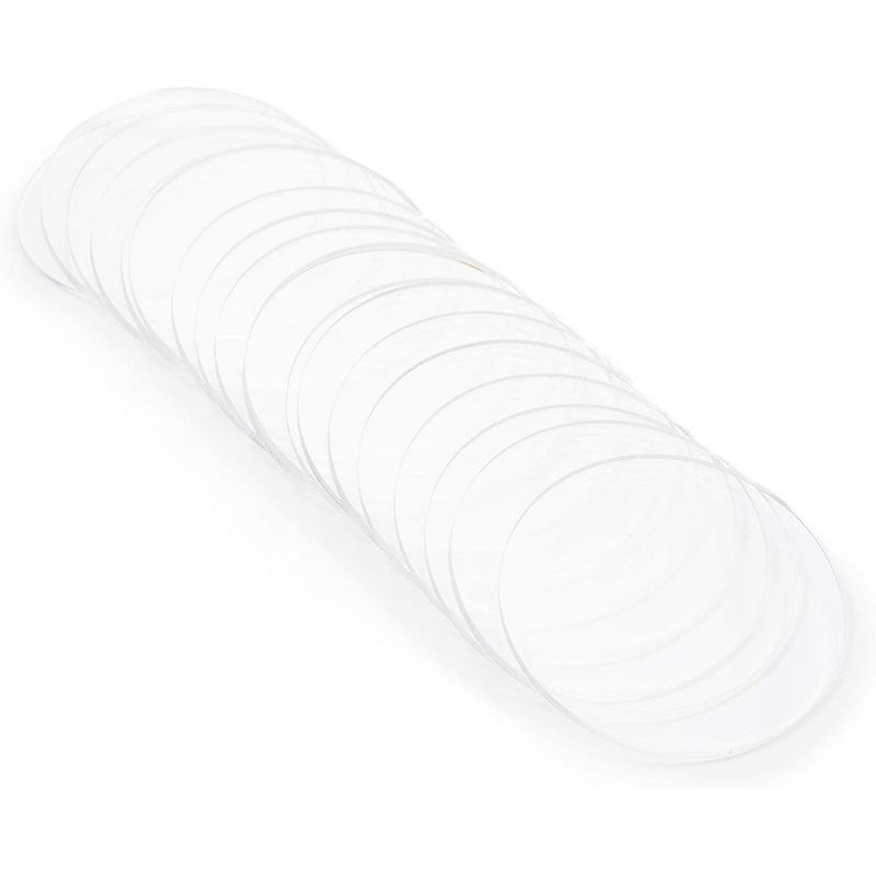 Clear Acrylic Disks, Round Circles for Arts and Craft Supplies (3 Inches, 20 Pack)
