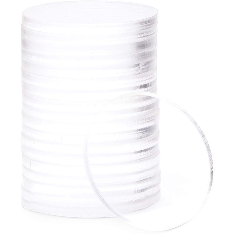 Clear Acrylic Disks, Round Circles for Arts and Craft Supplies (1.5 Inches, 20 Pack)