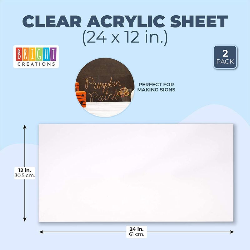 Bright Creations 2 Pack Acrylic Mirror Sheets for Wall Decor, 3mm 17x11  Shatter Resistant Frameless Tiles for Mounted Mirror, Bedroom, Home Gym,  Bathroom, Kitchen, Door