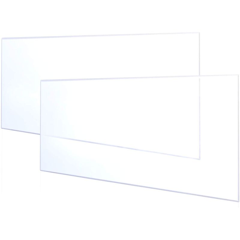 Clear Acrylic Sheets for Signs, Art, Crafts Supplies (12 x 6 Inches, 2 Pack)