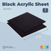 Black Acrylic Sheet, 3mm Blank Sign for Crafts Supplies (12 x 12 in, 2 Pack)