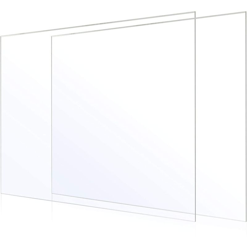 Clear Acrylic Sheet, 3mm Sign for Crafts Supplies (12 x 12 in, 2 Pack)