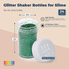 Glitter Shaker Bottles for Slime, Art, Crafts, 24 Colors (24 Pack)