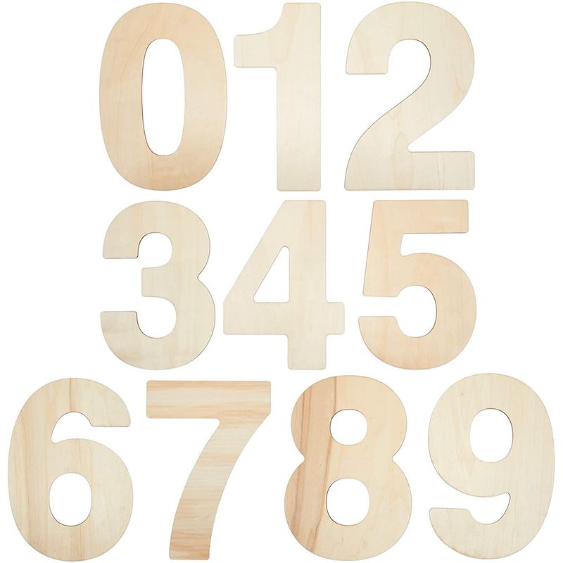 3 Inch Blank Wood Number 0-9 Wood Slices Sign Board for DIY