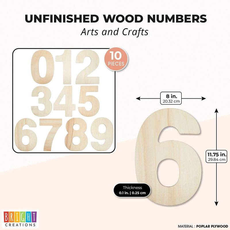 Wooden Number 5, 12 inch or 8 inch, Unfinished Large Wood Numbers for  Crafts | Woodpeckers