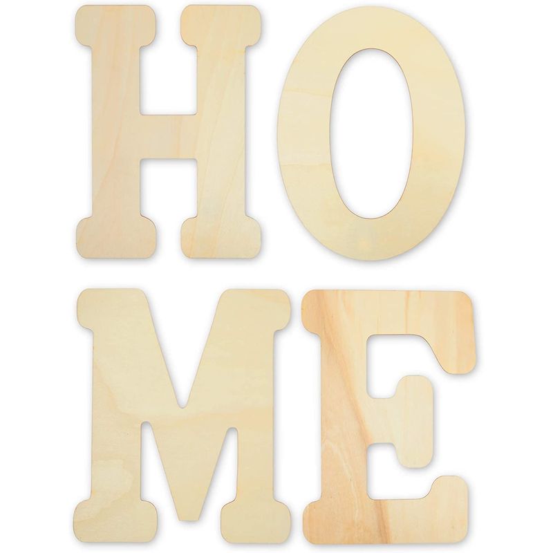 Bright Creations Unfinished Wooden Letters for Crafts, Home (12 Inches, 4 Pieces)