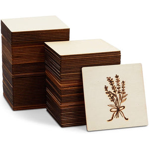 Bright Creations Unfinished Wood Square Cutouts with Rounded Corners (4 x 4 in, 100 Pieces)