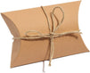 50-Pack Pillow Boxes with Jute Twine - Kraft Paper Pillow Box for Jewelry, Wedding Party Favor, Pen, Gift Card (5x3.5 In)