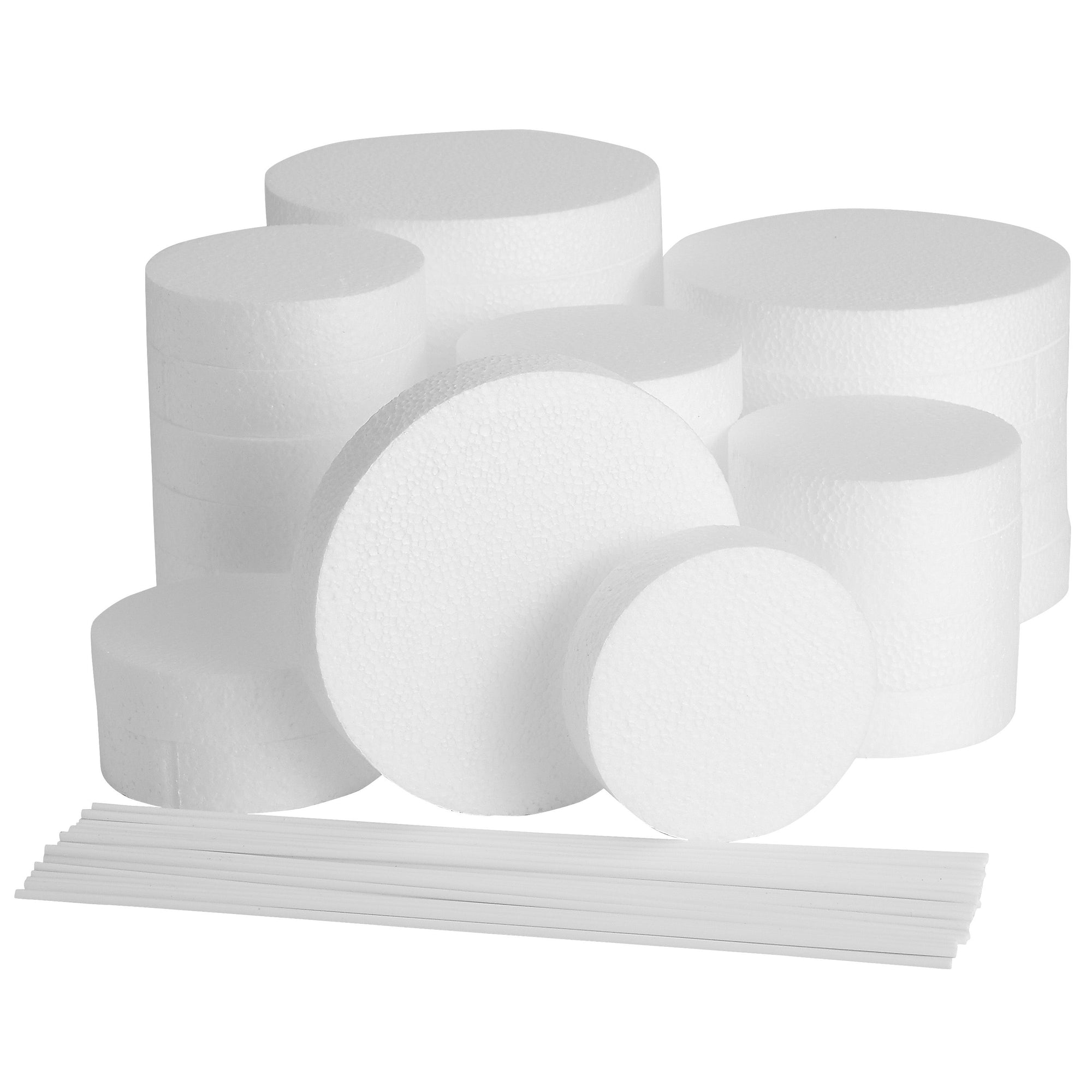  White Foam Shapes for Kids Crafts with 12 Square