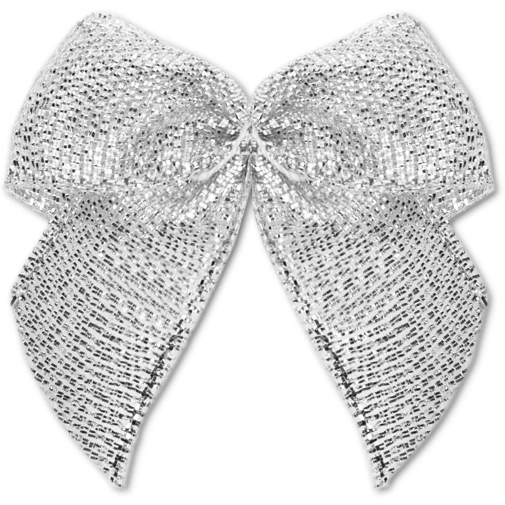 Mini Satin Ribbon Bows with Self-Adhesive Tape (Silver, 1.5 Inches, 200-Pack)