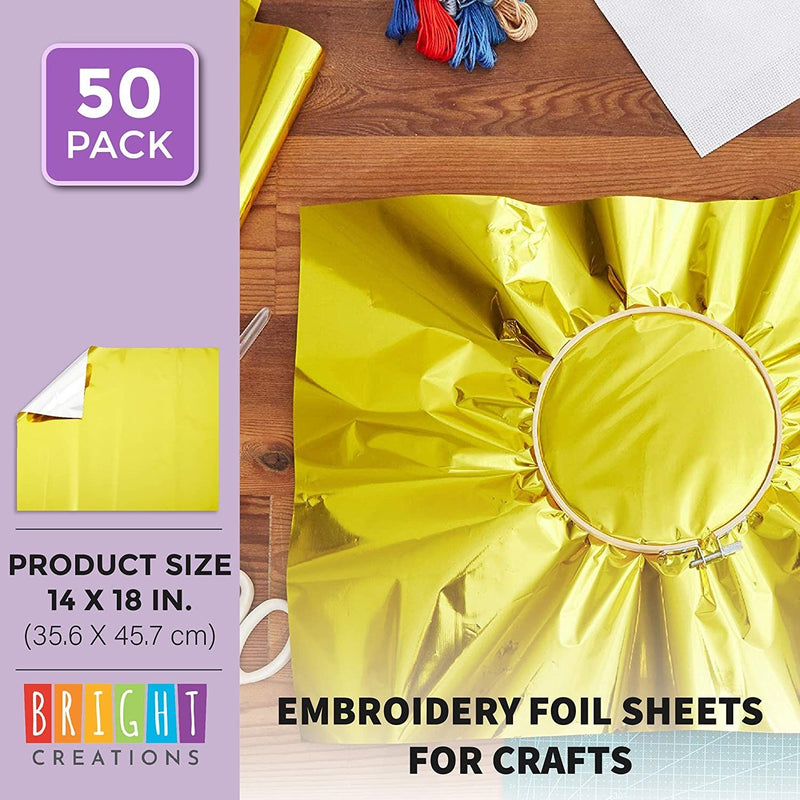 Bright Creations Gold Sheets for Embroidery (14.2 in, 50 Pack)