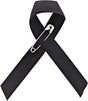 Bright Creations Awareness Ribbons with Pins, Black, 250 Pack