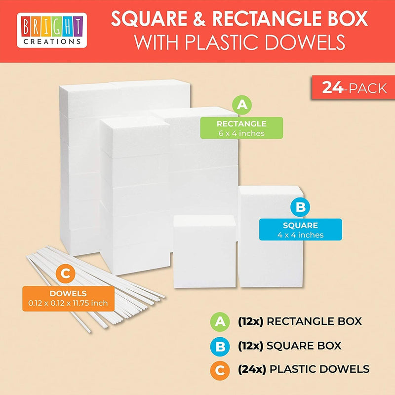 Foam Rectangle Blocks and Squares with Plastic Dowels (48 Pieces)