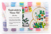Embroidery Floss Kit for Beginners with Bobbins, Beads, Ribbons, Tools (376 Pieces)