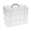 3-Tier Plastic Craft Storage Containers with 30 Compartments, 40 Sticker Labels (9.5 x 6.5 x 7.2 Inch)