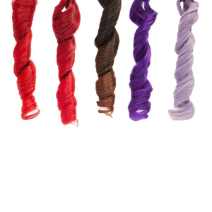 10-Pack Long Curly Synthetic Doll Hair Wefts, 39.4x10-Inch Faux Hair Extensions for Making Dolly and Figurine Wigs, Rerooting, Crafting and Art Supplies (Bright Colors)