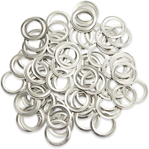 Silver Grommets, Eyelet Rings (0.8 Inch, 100 Pieces)