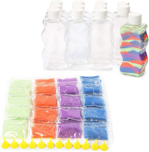 Craft Sand Set - 4 Colored Art Sand with Bottles, Funnels, Mixing Sticks (84 Pieces)