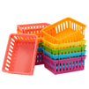 12 Pack Small Plastic Classroom Storage Bins for Organization, School Supplies, 6 Colors (6.1x4.8 in)