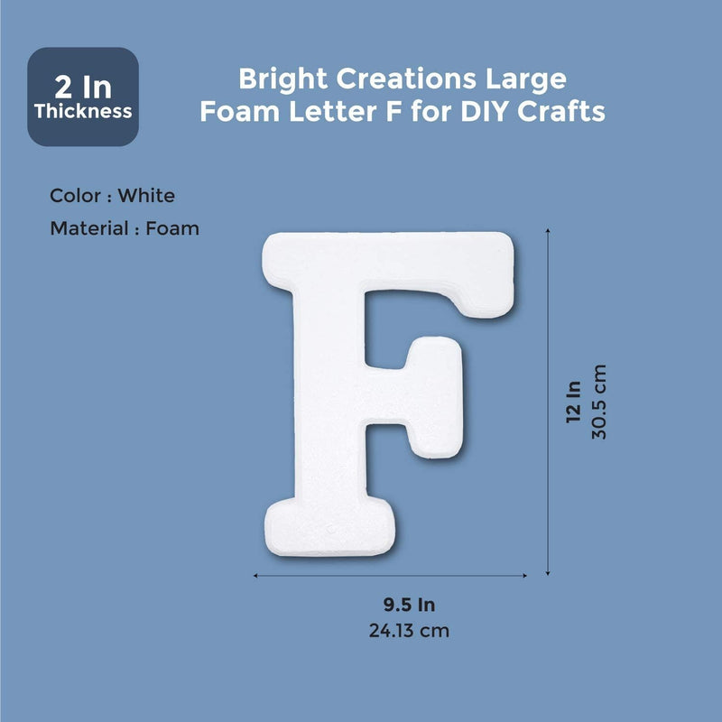 Foam Letters for Crafts, Letter F (White, 12 in)