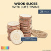 Natural Wood Slices, Predrilled with 33 Feet of Twine (2.4-2.8 in, 30 Pieces)