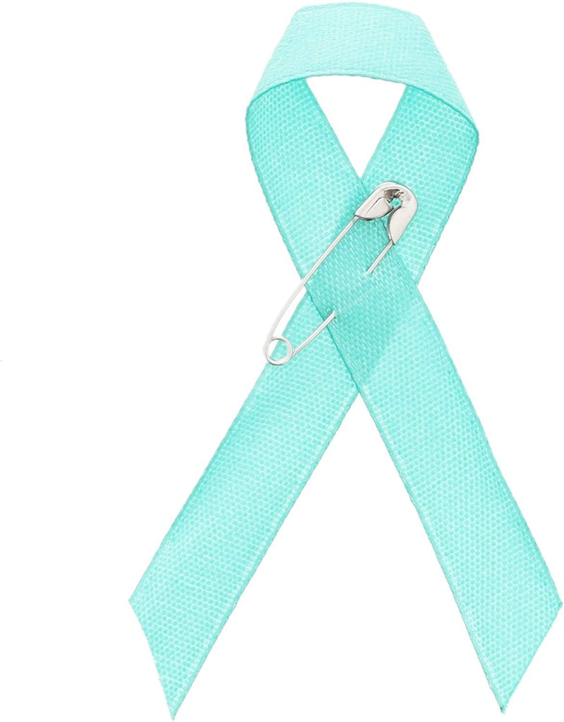 Bright Creations Cancer Awareness Ribbons with Pins, Teal, 250 Pack