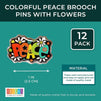 Peace Lapel Pins, Enamel Pin Set (1 in, 12 Pack)
