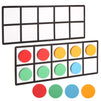 4 Pack Giant Magnetic Ten Frames with 48 Math Counters, Magnet Frame for Classroom Learning