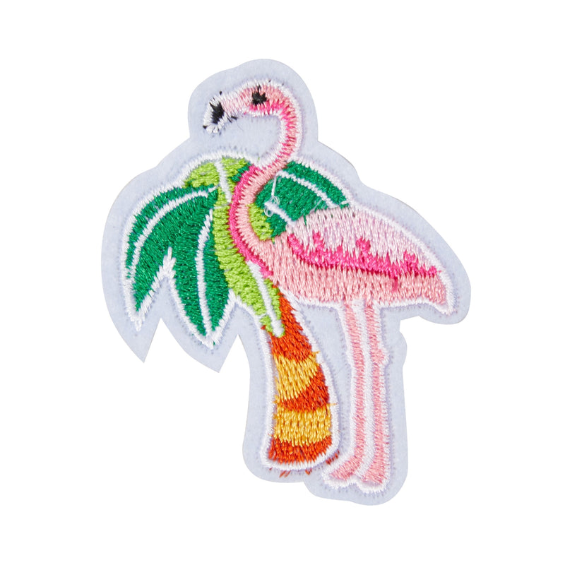 Hawaiian Flamingo Iron On Patches (20 Piece Set) Luau Embroidered Applique Sew On Clothing, Backpacks, Hats, Jackets