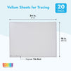 Vellum Paper Sheets with Engineer Title Block, Translucent Tracing Paper (24x18 In, 20 Sheets)