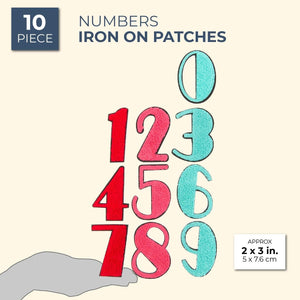 Bright Creations Number Iron On Patches 0 to 9 (10 Count), 3 Inches