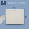 6 Pack Large Cosmetic Canvas Pouch With Zipper 9 x 12, Blank Bag Organizer Purse for Travel, Toiletry, DIY Crafts