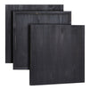 3-Pack Unfinished Wooden Panel Boards, 12x12-Inch Wood Plaque with Brass Sawtooth Picture Wall Hangers and Screws for Paintings, Custom Signs, Menu Boards (Black)